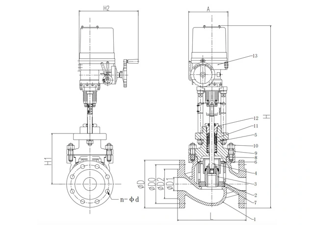 Van điều khiển cân bằng áp suất điện một chỗ ngồi với hai cánh ở mỗi bên